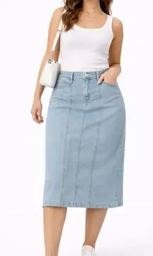 NWT Levi Strauss Signature Womens M Mid Rise Denim Skirt Vintage 95 Seamed