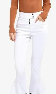 Topshop Stretch Flare Cropped Jeans White Womens Size 2