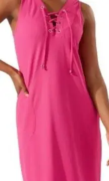 Tommy Bahama Cays Lace Up Spa Dress Swim Cover-Up Barbie Pink size Large