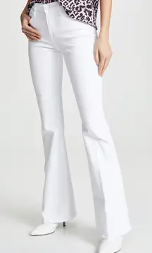 FRAME DENIM White Long Le High Flare Wide Leg High Rise Blanc Jeans Sz 27