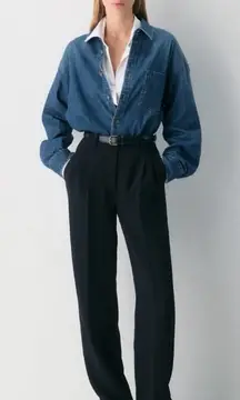 ARITZIA Wilfred Black The Effortless Pleated Pant Wide Leg Pants Womens Sz 8