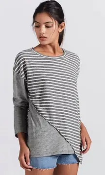 Current Elliott‎ the slice stripe tee in gray