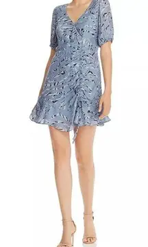 💙 NWT Parker Soliana Silk Blend Tiger Stripe Ruched Dress