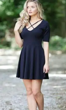 criss cross knit dress