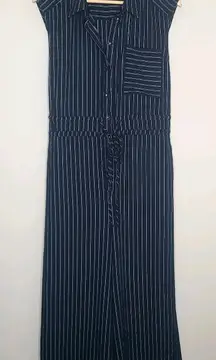 Anthropologie Maeve Easy Sleeveless Shirt Jumpsuit Sz M Slimming Relaxed