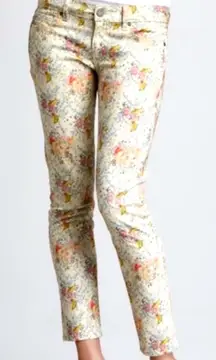 Paige Multicolor Floral Skyline Ankle Peg Artsy‎ Jeans