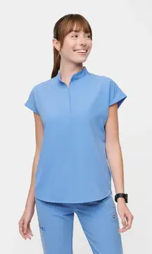Figs Rafaela Oversized Scrub Top in Ceil Blue, Size X-Large