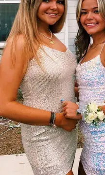 White Mini Sparkle Dress