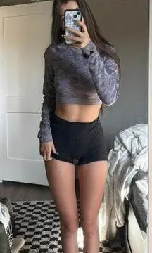 Gymshark Women's Grey and Black Shirt