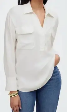 NWT Madewell Contrast-Stitch Popover‎ Shirt - MSRP $88 - Size XL