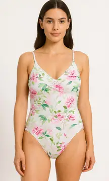 Emme Jordan Floral One Piece Swimsuit High Waist Tummy‎ Control Size S