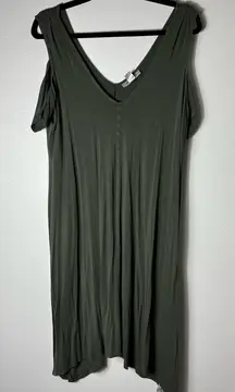 Motherhood Maternity Olive Green Cold Shoulder Dress size Large