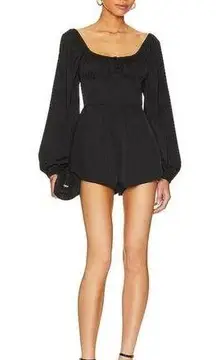 MORE TO COME Katie Sweetheart Romper in Black Small