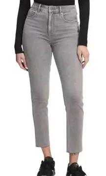 Gap Jeans Women 26 Gray Denim Vintage Slim Sky High Ankle Raw Hem Streetwear