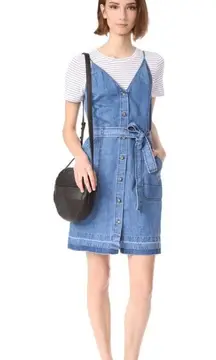 J Brand Womens Dress Carmela Blue Denim Button Front Released Hem Medium