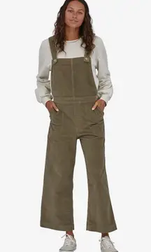 Patagonia Organic Cotton Women’s Stand Up Cropped Corduroy Overalls in Sage Khaki