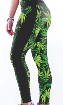 Women Weed Leafs 3D Print 420 Leggings 