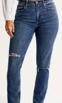 Abercrombie and Fitch Curve Love Distressed The Super Skinny High Rise Jeans