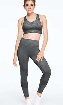 PINK - Victoria's Secret Victoria Secret PINK Rich Acid Wash Grey Seamless Workout Yoga Legging Pants