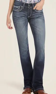 Ariat Real Denim Jeans Womens 34R Mid Rise Stretch Entwined Boot Cut Western