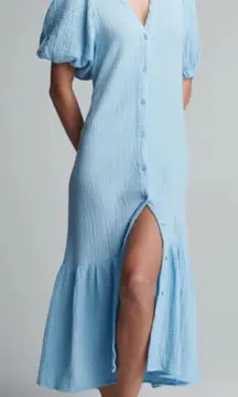 Sundays Decker Dress cotton gauze midi womens Blue (small) minimalist