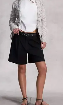 rag & bone Irina Wool Blend Tailored Shorts Black size 2