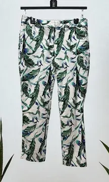 Kenar Tropical Leaf Print Women’s Pants Size 6 Tropical Resortwear Beach Vacay