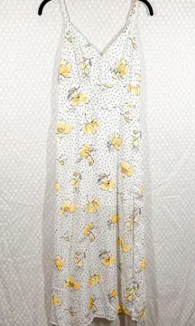 Abercrombie & Fitch NWT White Yellow Romantic Floral Maxi Slip Dress