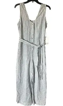 Carve Designs Bonfire Jumpsuit Navy Byron Stripe Small NWT Linen