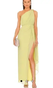 x REVOLVE Robert Gown in Citron Green- XS