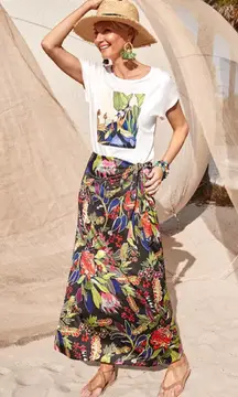 Chico’s Botanical-Print Sarong Maxi Skirt