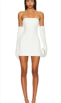 Superdown Isabel Strapless Mini Dress in White Small