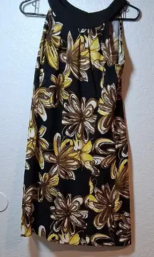 Floral Black and Yellow‎ Dress