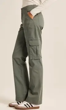 Abercrombie Relaxed Cargo Pants Wide Leg Baggy Grunge High Rise Olive Green 25