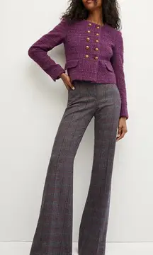 Veronica Beard Lebone Plaid Flare Leg‎ Pant Trouser NWT 10