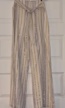 Tularosa Sydney Metallic Rainbow Stripe Wide Leg Pant