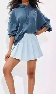 American Eagle Pleated School Girl Mini Skirt Light Blue 8 Cotton