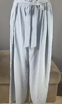 Women’s Plus Sized Light Blue Wide-Leg Pants with Tie Waist Size 4X 26W-28W NEW