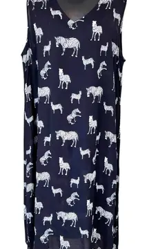 La Cera zebra print side slit sleeveless dress