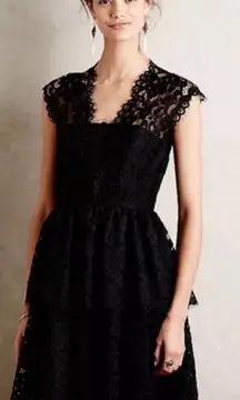 Shoshanna Vanita Black lace peplum dress size 2