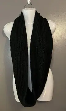 West Loop Scarf Womens One Size Black Knit Infinity Acrylic Winter Warm