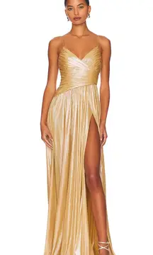 Retrofête Doss Dress In Champagne Gold