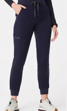 Figs PETITE Navy Blue High Waisted Zamora Scrub Jogger Small