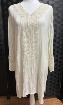 Raya Sun Sundress Cover Up Womens S/M Cream Crochet Beach Festival Vacation Boho