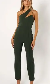 Petal & Pup Angelus Emerald Green Knit One Shoulder Jumpsuit 0