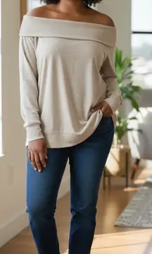 LC Lauren Conrad Weekend Off The Shoulder Sweater