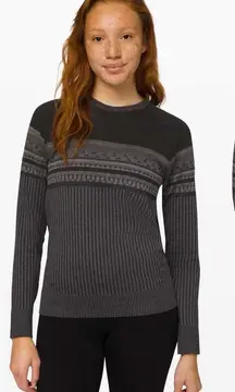 Lululemon Rest Less Pullover Fair Isle Black White