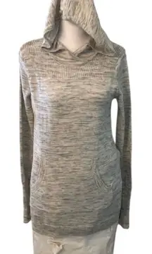 Dakini NWOT szXS heathered grey LS hoodie w/ front pockets & thumb hole sleeves