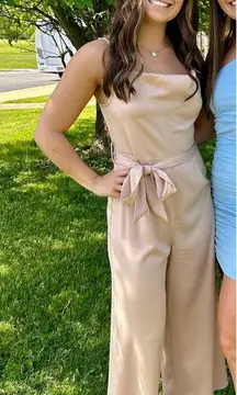 Champagne Satin Jumpsuit