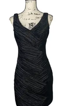 Max and Cleo SZ 4 textured black dress